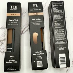3 TLB Vegan Beauty Just a Tint Skin Conditioner new in chocolate chip